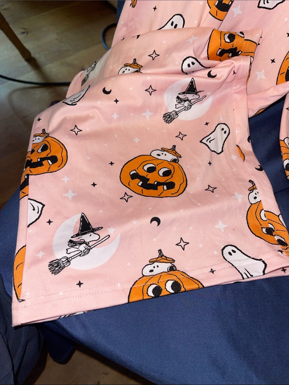 Peanuts Pink Halloween Pumpkin & Ghost Pajama Pants - Picture 3 of 4